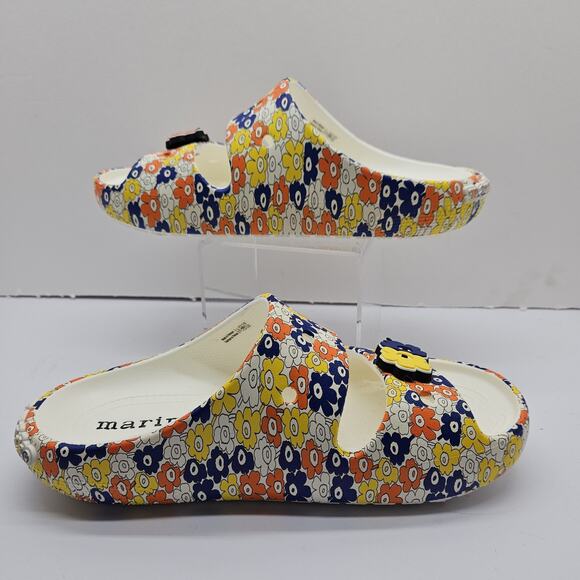 Crocs Marimekko Classic Sandal Slides Floral 70s Hippie W7 M5 Worn 1x - Picture 2 of 7